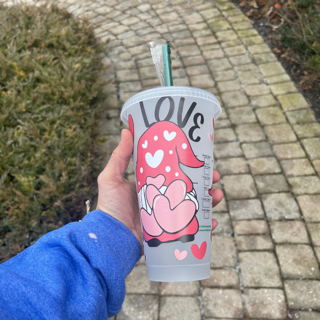 Valentine's Day Reusable Starbucks Cold Cup (24 oz.)